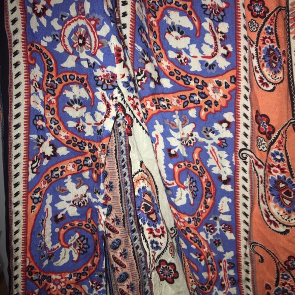 Long bohemian colorful skirt with slit in front - Picture 5 of 7